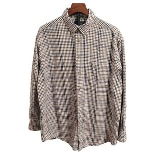 Men's XL Plaid Flannel Shirt 100% Cotton Tan Brown Workwear Gorpcore Outdoor